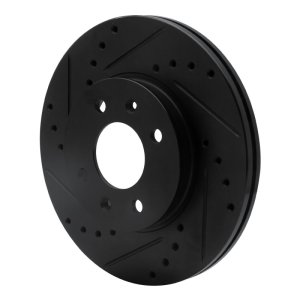 Dodge Attitude Brake Rotor (1) - Front Left - R1 Concepts - Drilled & Slotted - Black - `12-`25